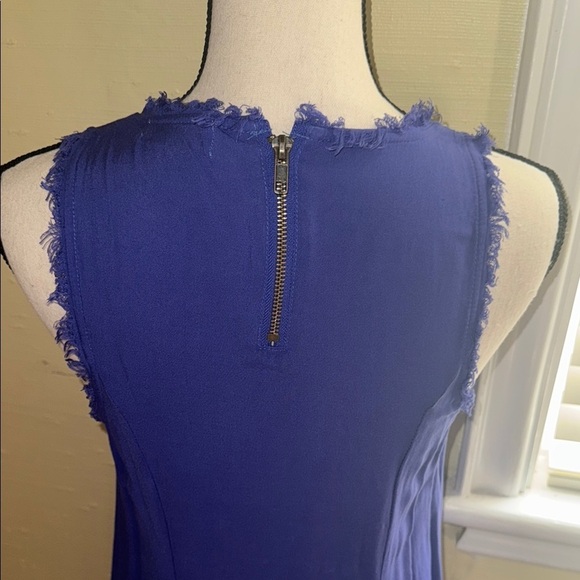 Blue Raw Hem Swing Mini Dress - Picture 3 of 7